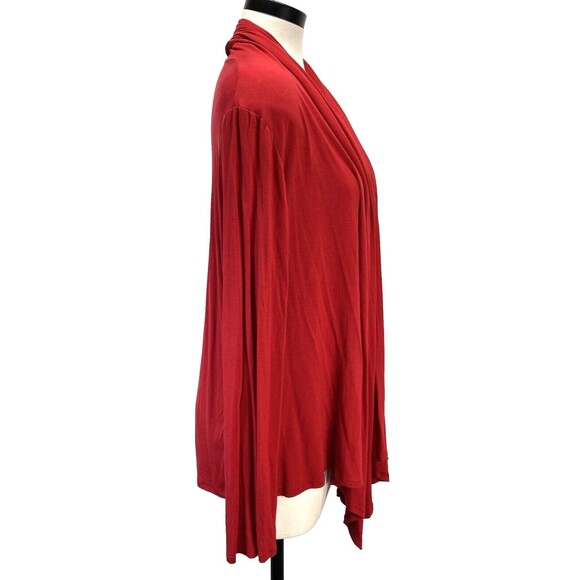 Moa Collection Woman's Cardigan Size 2XL Open Front Shawl Collar Lightweight Red - Picture 6 of 11